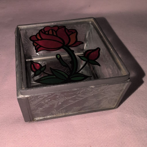 Unbranded Other - Glass Rose Design Jewelry Organizer One Size